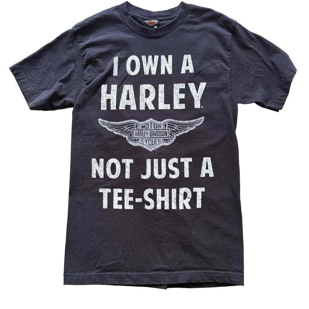 Harley Davidson Mens I Own A Harley Not Just A Tee-Shirt Graphic Black Small